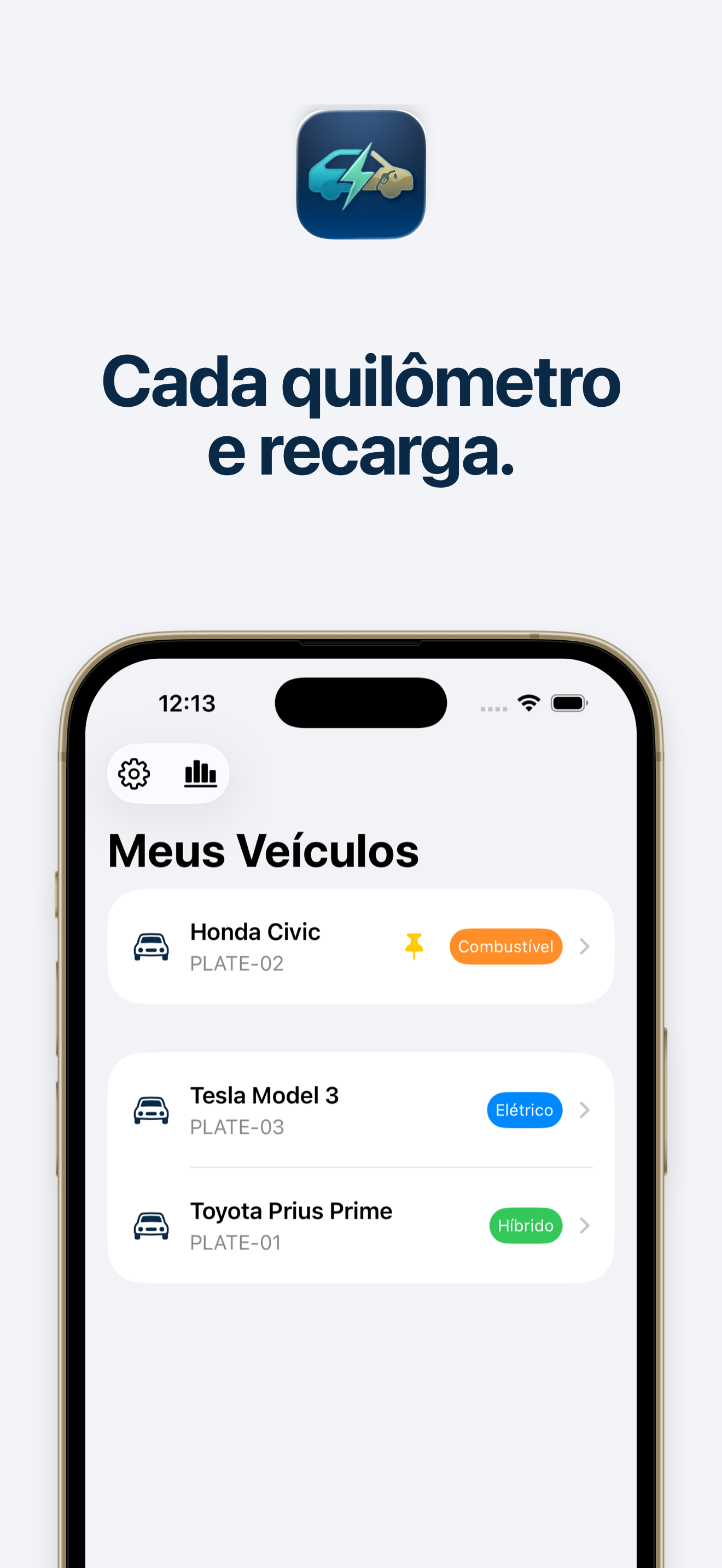 Hybrid Tracker — Tela Meus Veículos